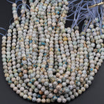 Rare K2 Beads 6mm 8mm 10mm 12mm Round Beads Natural Blue Azurite in Quartz Granite Drilled Smooth Polished Round Beads 16" Strand