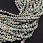 Rare K2 Beads 6mm 8mm 10mm 12mm Round Beads Natural Blue Azurite in Quartz Granite Drilled Smooth Polished Round Beads 16" Strand