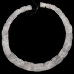 Rough Raw Matte Natural Rock Crystal Quartz Druzy Beads Hand Hammered Fan Shaped Nugget Wide Trapezoid Rectangle 18" Strand