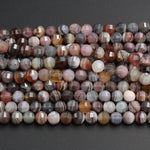 Lantern Faceted Natural Botswana Agate 10mm Round Beads Sparkling Dazzling Facets Superior A Grade Good For Earring Pair Beads 16" Strand