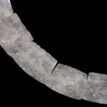 Rough Raw Matte Natural Rock Crystal Quartz Druzy Beads Hand Hammered Fan Shaped Nugget Wide Trapezoid Rectangle 18" Strand