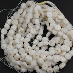 Full Strand Natural Solar Quartz Flower Slice Stalactite Flower Beads Drilled Freeform Daisy Flower Perfect for Earrings Beads 16" Strand