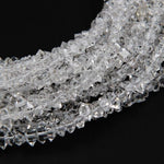 Natural Herkimer Diamond Quartz Beads Superior A Grade Super Clear Double Terminated Pointed Real Natural Quartz 16" Strand