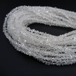 Natural Herkimer Diamond Quartz Beads Superior A Grade Super Clear Double Terminated Pointed Real Natural Quartz 16" Strand
