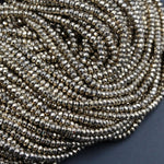 Titanium Pyrite Faceted 3mm x 2mm Rondelle beads Tiny Small Micro Faceted Rondelle Diamond Micro Cut Sparkling Natural Gemstone 16" Strand