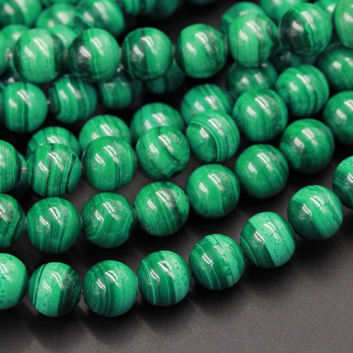 Malachite, 8mm round, simulated gem beads factory direct sale - pearl  jewelry wholesale