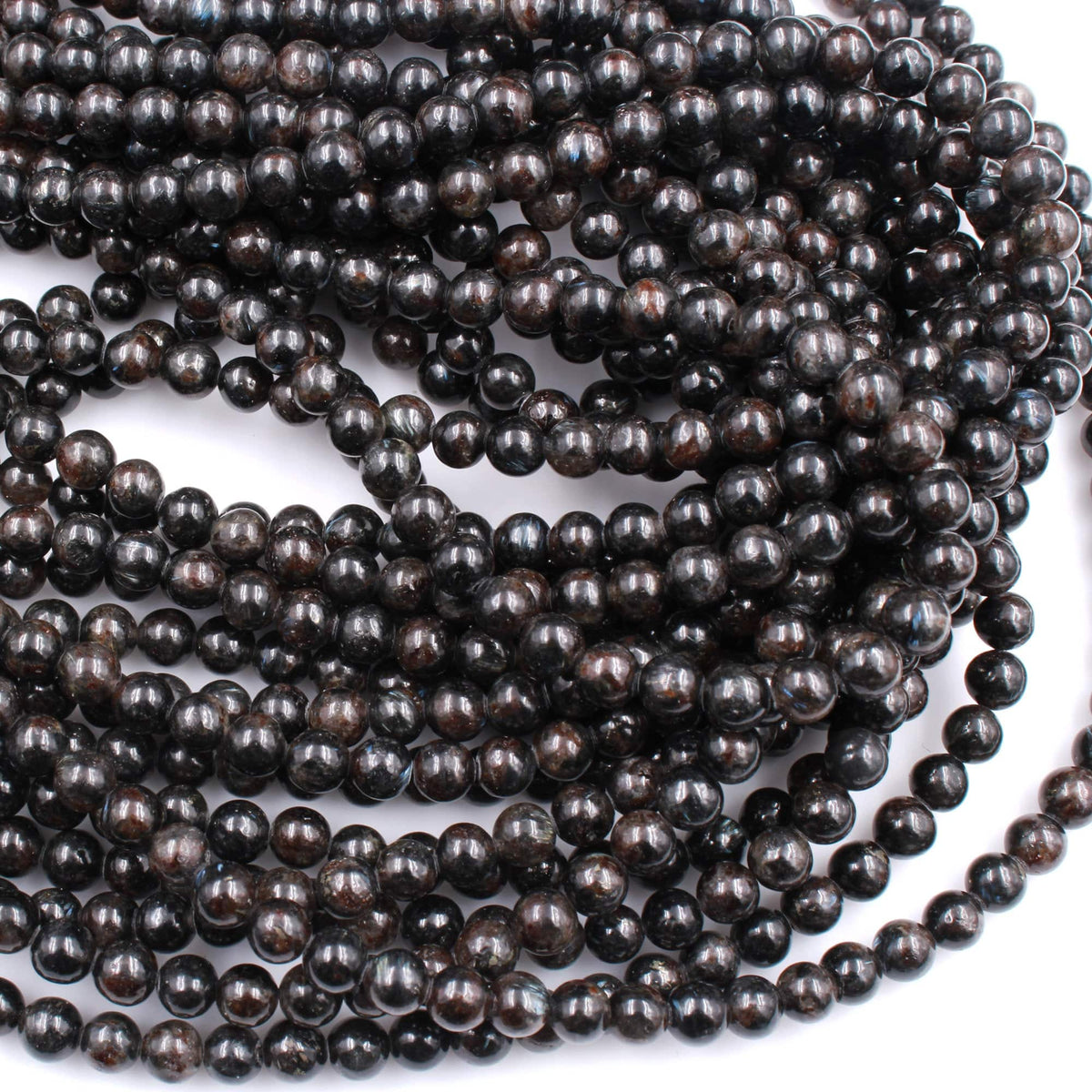 Natural Astrophyllite 4mm 6mm 8mm Round Beads 16