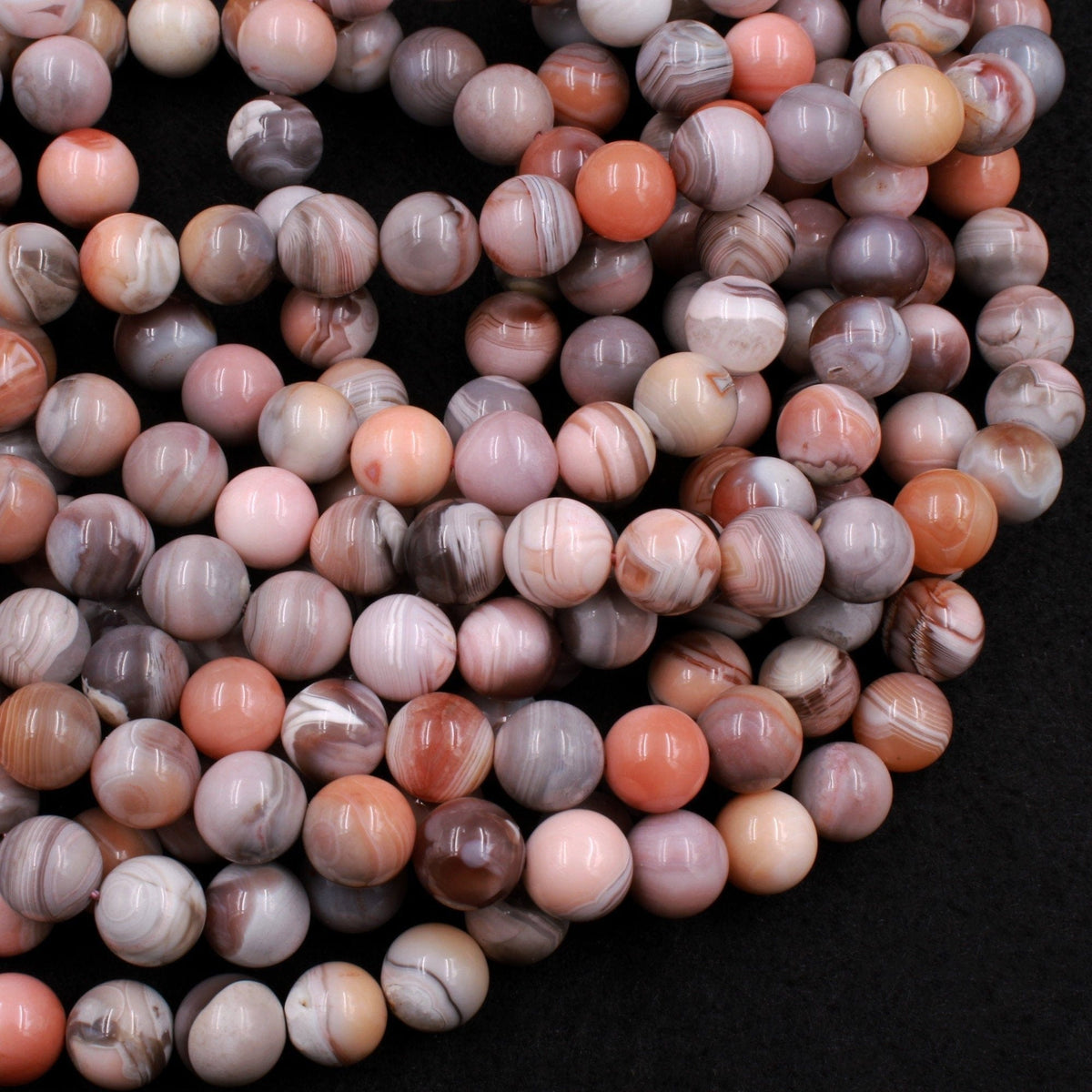Rare Pink Botswana Agate 4mm 6mm 8mm 10mm 12mm 14mm Round Beads