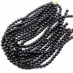 AAA Grade Natural Black Onyx Round Beads 2mm 3mm 4mm 6mm 8mm 10mm 12mm High Quality Natural Black Gemstones 15.5" Strand