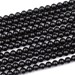 AAA Grade Natural Black Onyx Round Beads 2mm 3mm 4mm 6mm 8mm 10mm 12mm High Quality Natural Black Gemstones 15.5" Strand