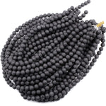 Natural Lava Round Beads 4mm 6mm 8mm 10mm 12mm Black Lava Rock Stone High Quality Black Mala Beads Essential Oil Beads 15.5" Strand