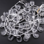 Natural Rock Quartz Teardrop Pendants Large Focal Beads Clear Gemstone 16" Strand