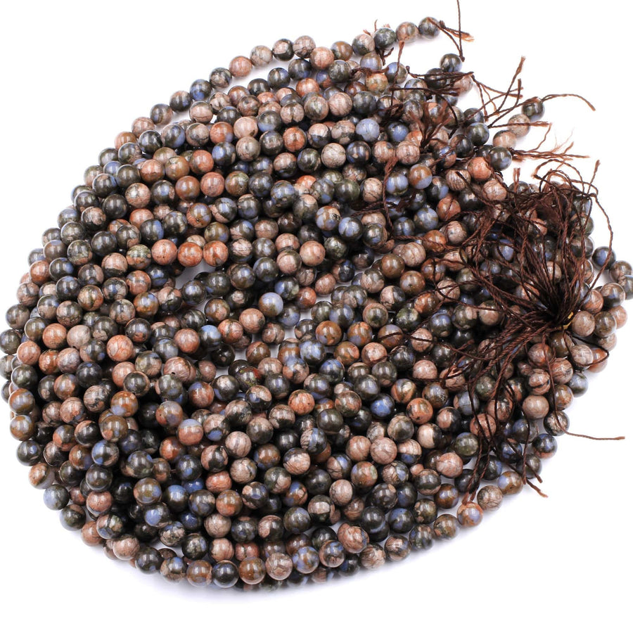 Natural Llanite Blue Quartz 4mm 6mm 8mm 10mm Round Beads Healing Stone from Llano Texas 15.5" Strand