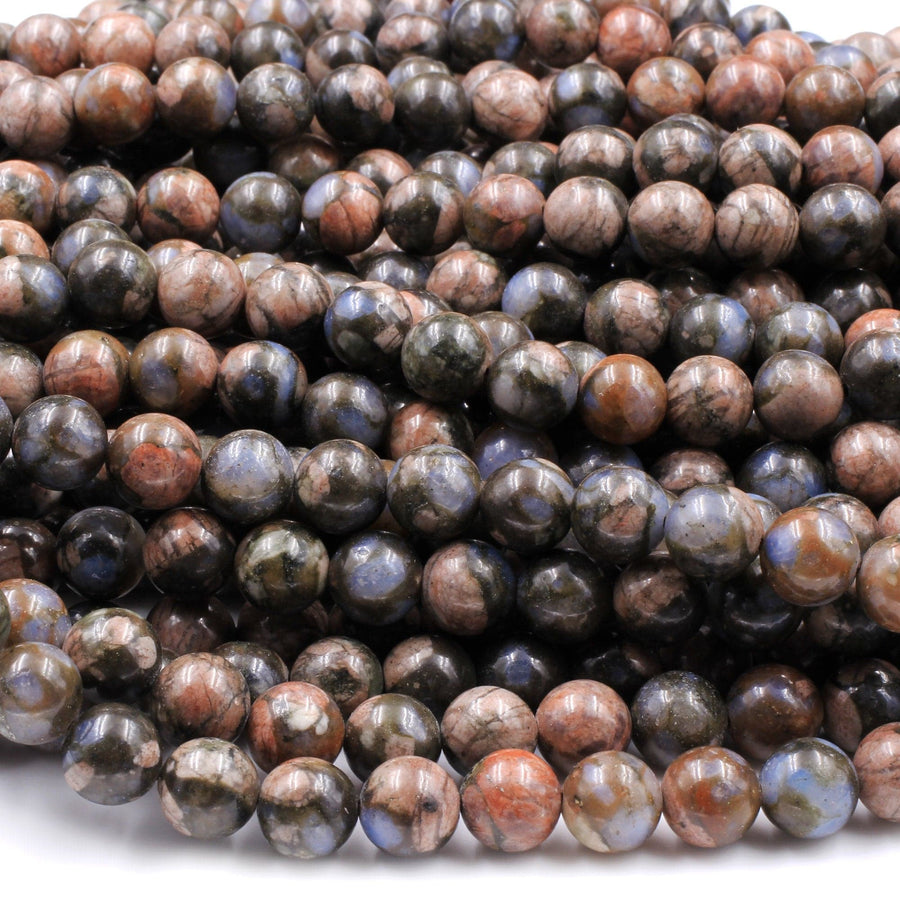 Natural Llanite Blue Quartz 4mm 6mm 8mm 10mm Round Beads Healing Stone from Llano Texas 15.5" Strand