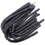 Large Lava Tube Cylinder Beads Raw Rough Porous Natural Black Lava Stone Organic Earthy Stone 16" Strand