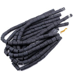 Large Lava Tube Cylinder Beads Raw Rough Porous Natural Black Lava Stone Organic Earthy Stone 16" Strand