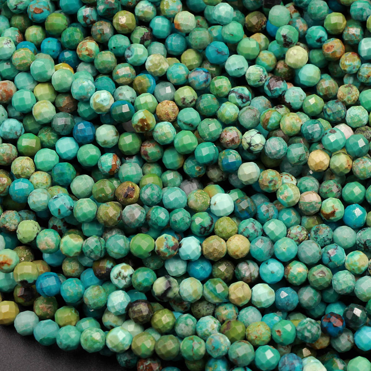 Genuine Natural Blue Brown Turquoise 3mm 4mm Faceted Rondelle Beads –  Intrinsic Trading