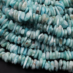 Natural Blue Larimar Freeform Chip Nugget Beads Stunning Real Genuine Blue Larimar Gemstone 16" Strand