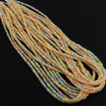 AAA Ethiopian Opal Faceted Rondelle Beads Graduating 4mm 5mm Super Flashy Fiery Rainbow Orange Yellow 16.5" Strand