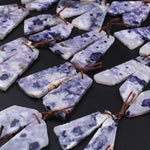 Natural Mexican Purple Opal Freeform Slice Earring Pair Drilled Matched Gemstone Bead Pair