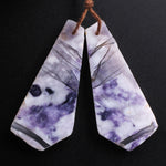 Natural Mexican Purple Opal Freeform Slice Earring Pair Drilled Matched Gemstone Bead Pair