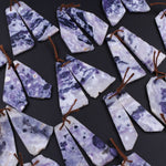 Natural Mexican Purple Opal Freeform Slice Earring Pair Drilled Matched Gemstone Bead Pair