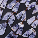 Natural Mexican Purple Opal Freeform Slice Earring Pair Drilled Matched Gemstone Bead Pair