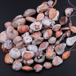Pink Botswana Agate Nodule Beads Large Polished Freeform Geode Nugget Chunky Focal Pendant 15.5" Strand