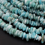 Natural Blue Larimar Freeform Chip Nugget Beads Stunning Real Genuine Blue Larimar Gemstone 16" Strand