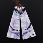 Natural Mexican Purple Opal Freeform Slice Earring Pair Drilled Matched Gemstone Bead Pair