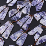 Natural Mexican Purple Opal Freeform Slice Earring Pair Drilled Matched Gemstone Bead Pair