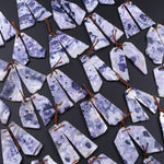 Natural Mexican Purple Opal Freeform Slice Earring Pair Drilled Matched Gemstone Bead Pair