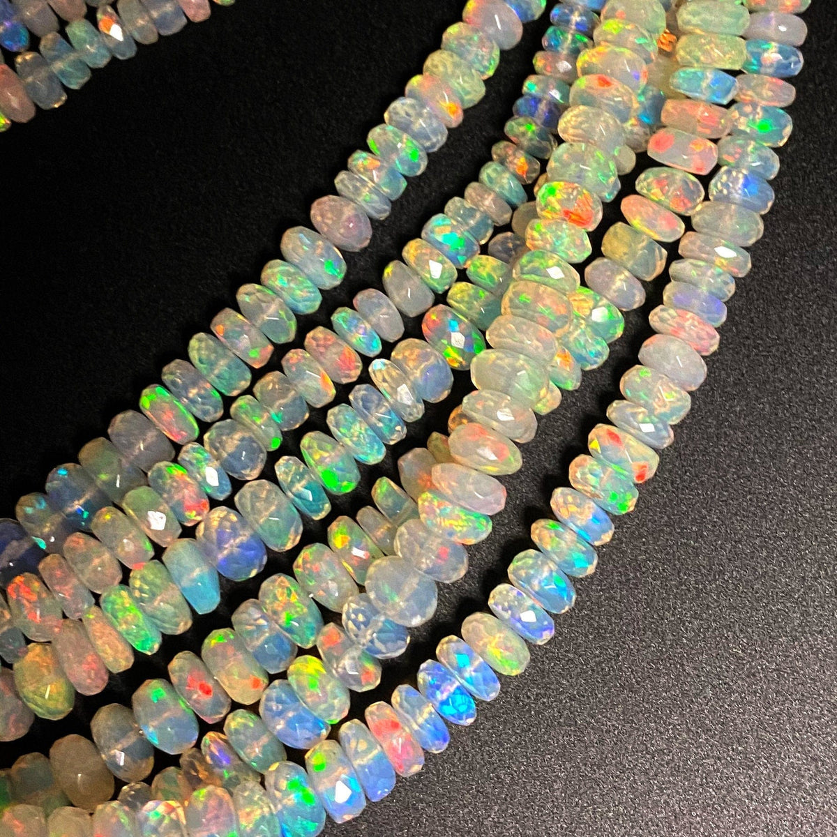 Big Size Black Ethiopian Opal Beads, Opal Rondelle Beads, Opal Faceted Beads, Opal Faceted Rondelle, popular Opal Gemstone Beads, Opal Jewelry Beads