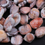 Pink Botswana Agate Nodule Beads Large Polished Freeform Geode Nugget Chunky Focal Pendant 15.5" Strand