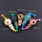 Natural Gemstone Guru Beads Three Holes T-Beads Mala Making 3 Holes  Prayer Beads Cones 10mm Natural Crystal Quartz Jasper Jade Fluorite