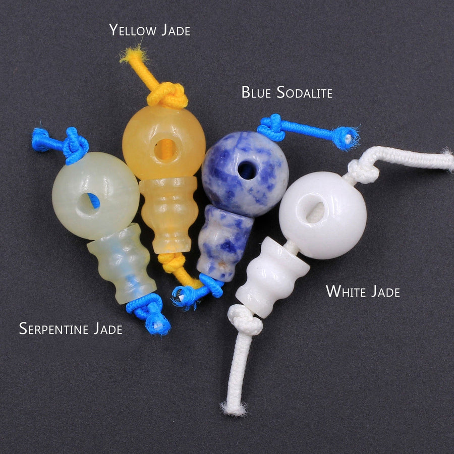 Natural Gemstone Guru Beads Three Holes T-Beads Mala Making 3 Holes  Prayer Beads Cones 10mm Natural Crystal Quartz Jasper Jade Fluorite