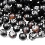 Natural Black Druzy Agate 8mm 10mm 12mm 14mm Round Beads With Sparkling White Quartz Druzy Crystal Cave 15.5" Strand