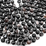 Natural Black Druzy Agate 8mm 10mm 12mm 14mm Round Beads With Sparkling White Quartz Druzy Crystal Cave 15.5" Strand