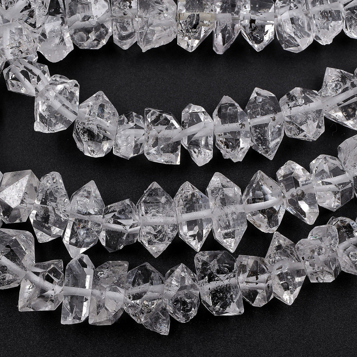 Herkimer Quartz Diamond Grey/Clear Faceted Natural Beads –  Victorygemsandbeads