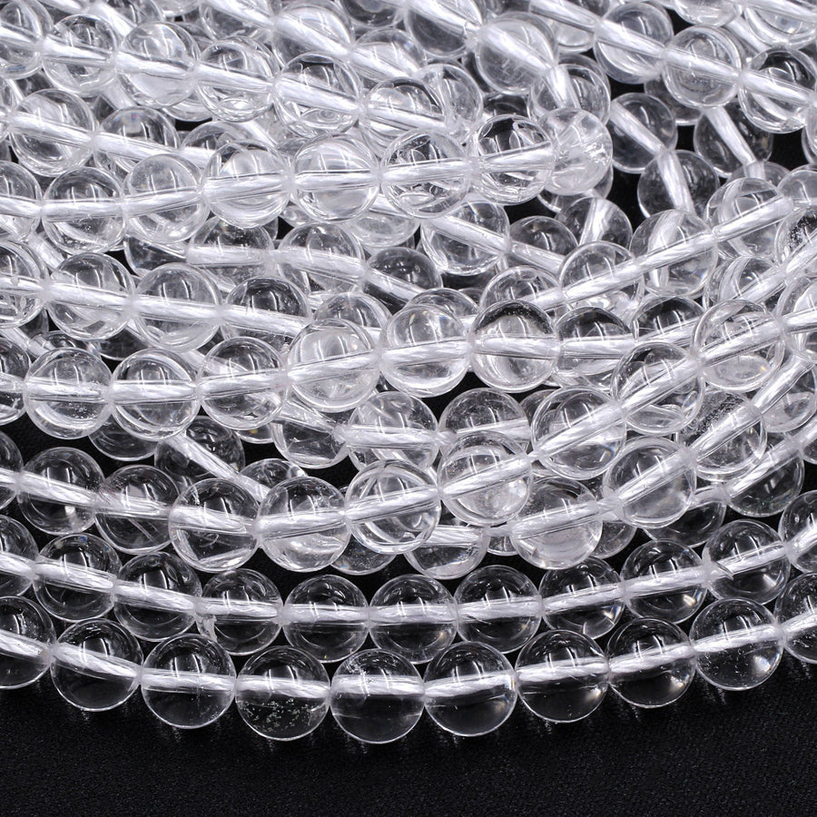 Real Genuine Super Clear AAA Natural Rock Crystal Quartz Round Beads 2mm 3mm 4mm 6mm 8mm 10mm 12mm 15.5" Strand