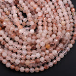 Faceted Red Hematoid Lepidocrocite Quartz 6mm 8mm 10mm Round Beads Rare Red Quartz Crystal Powerful Energy Stone 16" Strand