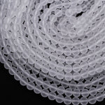 Matte Natural Rock Crystal Quartz Round Beads 4mm 6mm 8mm 10mm 16" Strand