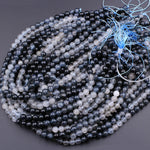 Rare Blue Rutilated Quartz 6mm 8mm 10mm 12mm Round Beads From Madagascar 15.5" Strand