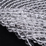 Real Genuine Super Clear AAA Natural Rock Crystal Quartz Round Beads 2mm 3mm 4mm 6mm 8mm 10mm 12mm 15.5" Strand