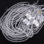 Real Genuine Super Clear AAA Natural Rock Crystal Quartz Round Beads 2mm 3mm 4mm 6mm 8mm 10mm 12mm 15.5" Strand