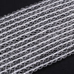 Faceted Natural Rock Quartz Round Beads 2mm 3mm 4mm 6mm 8mm 10mm 12mm Real Genuine Super Clear Crystal Quartz AAA 15.5" Strand