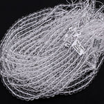 Faceted Natural Rock Quartz Round Beads 2mm 3mm 4mm 6mm 8mm 10mm 12mm Real Genuine Super Clear Crystal Quartz AAA 15.5" Strand
