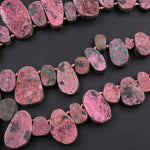 Natural Pink Cobalto Calcite Druzy Beads Green Malachite Crystal Side Drilled Teardrop Pendant 16" Strand