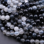 Rare Blue Rutilated Quartz 6mm 8mm 10mm 12mm Round Beads From Madagascar 15.5" Strand
