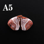 Drilled Laguna Lace Agate Freeform Earring Matched Gemstone Cabochon Stone Bead Pair